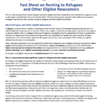 Fact Sheet on Renting to Refugees and Other Eligible Newcomers